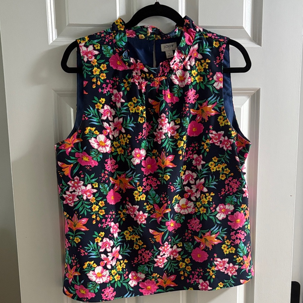 J. Crew Floral Blouse - Pink and Yellow Accents